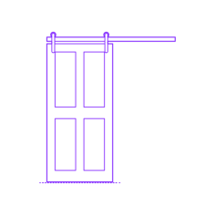 Buildings Surface Mounted Doors Single Solid Vertical 4 Panels Sticker Outline Svg File, Free Vectors File